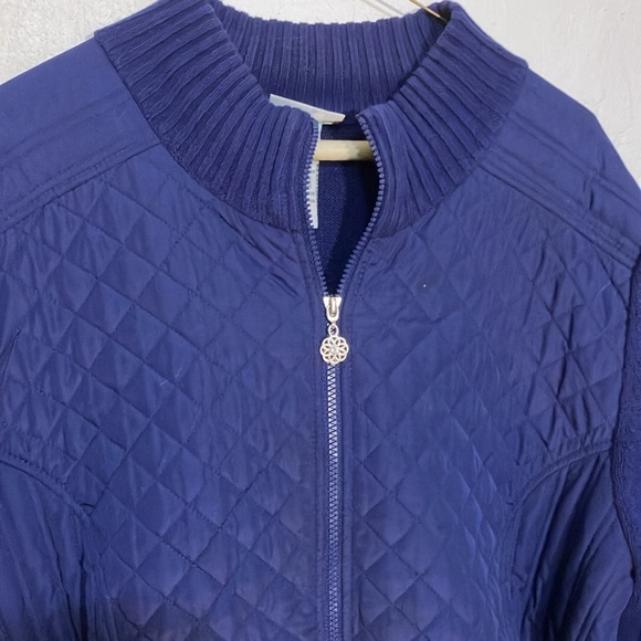 Catherine’s 22 24 quilted front zippered cardigan shacket plus - Picture 2 of 7